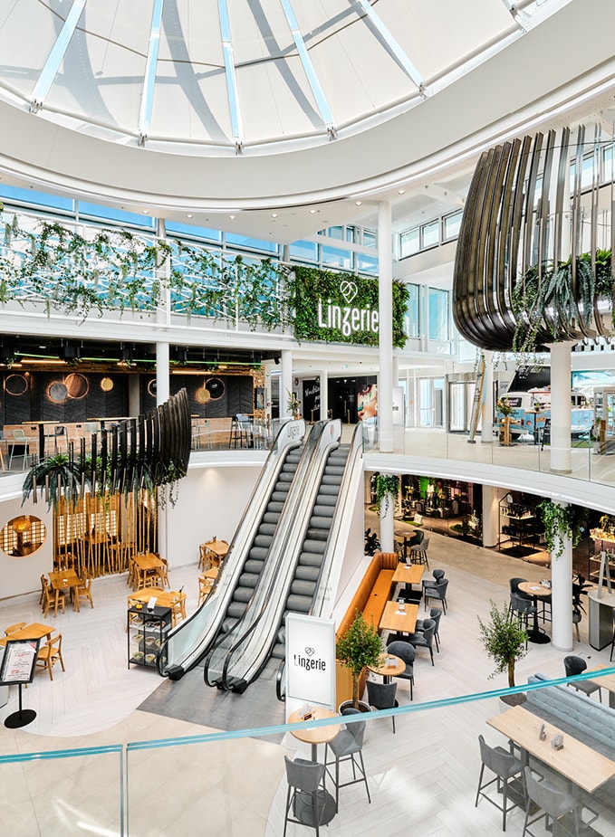 Innenansicht vom Einkaufszentrum Linzerie – dem Shopping Center im Zentrum von Linz.